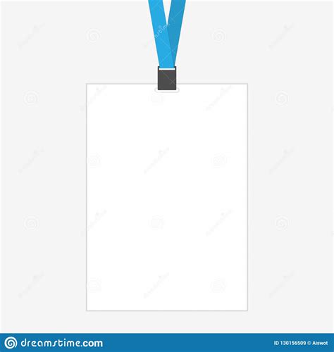Blank Vertical Identification Card Realistic Template Nametag Mockup