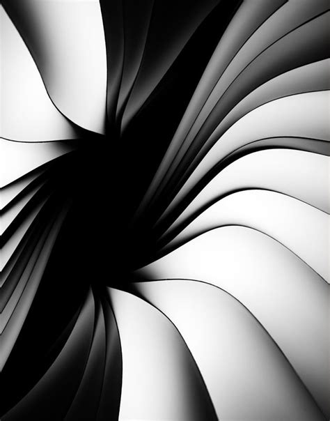 An Abstract Black And White Background With Curves