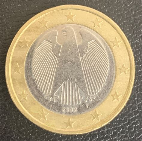 One Euro Coin 2002 Eagle Germany F Etsy