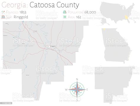 Map Of Catoosa County In Georgia Stock Illustration Download Image