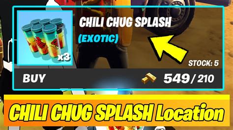 Chili Chug Splash Locations And Gameplay Fortnite Youtube