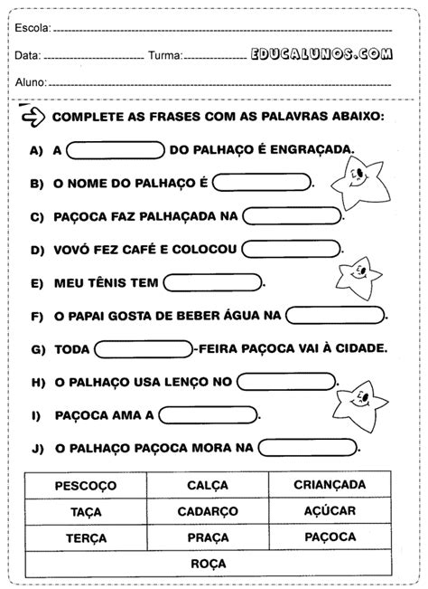 Exercícios De Língua Portuguesa 1 Ano Atividades Pedagógicas