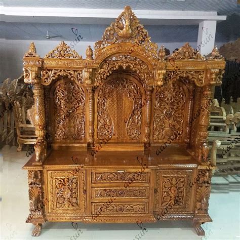 Pooja Cabinet Wood Temple Mndr 0003