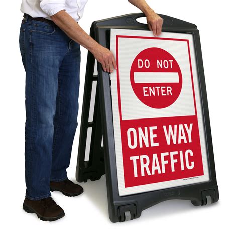 Dont Enter One Way Traffic Portable Sidewalk Sign Sku K Roll 1189
