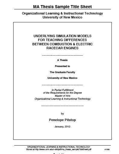 Dissertation Proposal Sample Economics Cover