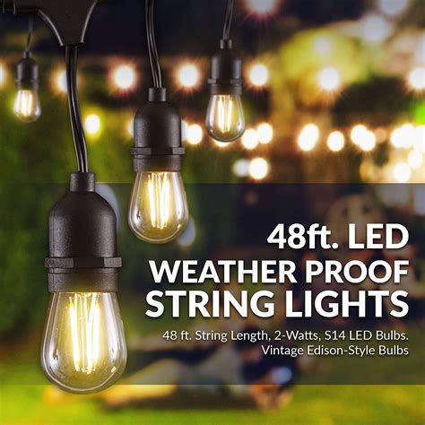 LED String Lights with Weatherproof Technology, Dimmable with Wireless ...