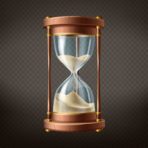Vector 3d Realistic Hourglass With Running Sand Download Free Vectors