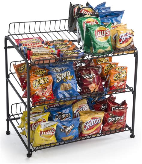 Wire Bakers Rack Features 3 Storage Shelves