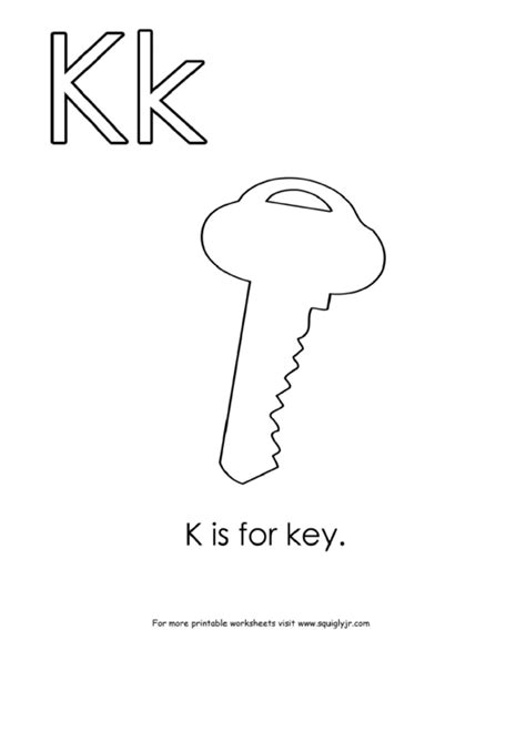 K Is For Key Letter K Template Printable Pdf Download