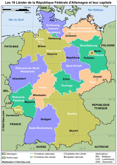 Allemagne carte avec ses capitaux, les villes, les routes, les aéroports, les rivières. Cartograf.fr : L'Allemagne : Page 2
