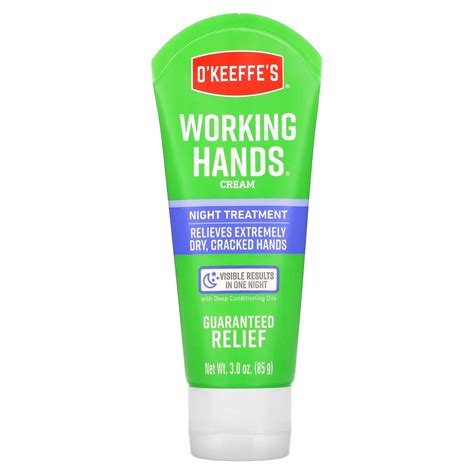 Okeeffes Working Hands Night Treatment Hand Cream 3 Oz 85 G