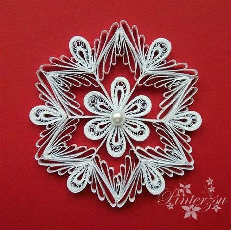Quilled Snowflake By Pinterzsu Paper Snowflake Patterns Paper Quilling