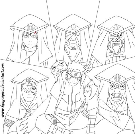 Naruto coloring pages is a large collection of 115 images of naruto uzumaki. Naruto 5 Kage Lineart by kingvegito on DeviantArt