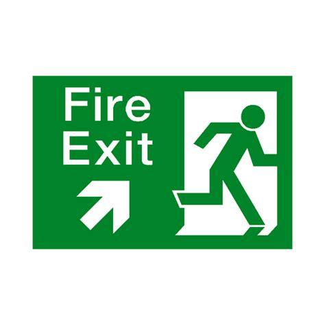 Fire Exit Up Right Arrow Sign Pvc Safety Signs