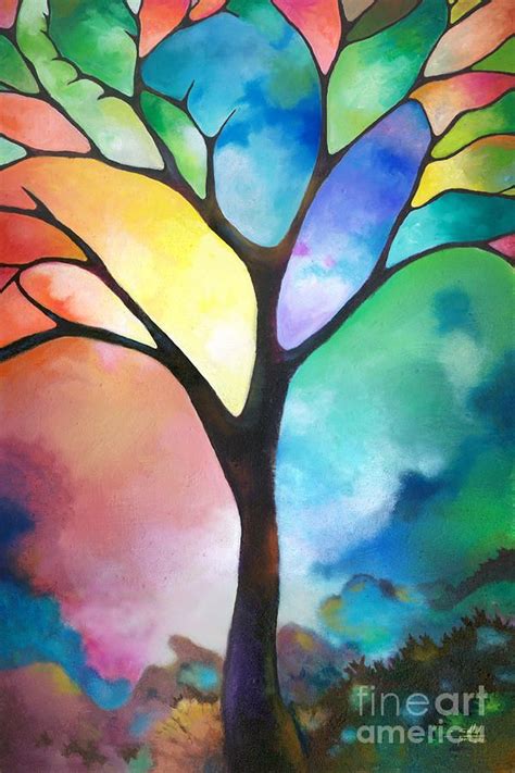 Original Art Abstract Art Acrylic Painting Tree Of Light