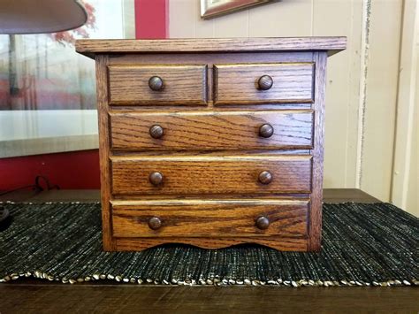 5 Drawer Jewelry Box Shown In Oak Amish Oak And Americana Furnishing