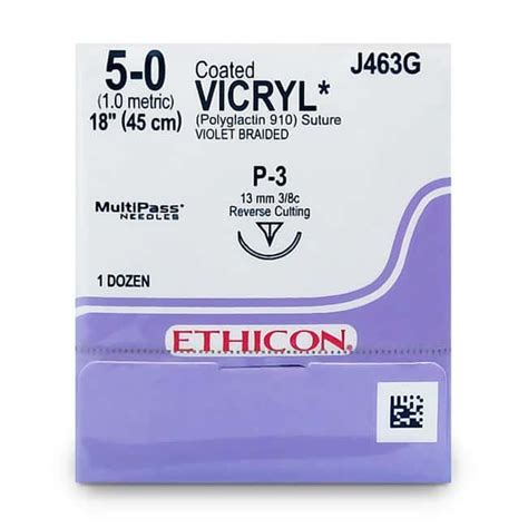 Med Vet International Ethicon Vicryl Polyglactin 910 Suture Size 5 0