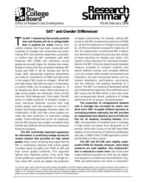 sat and gender differences research