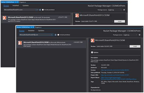 Sharepoint Csom Versions For On Premises Released As Nuget Packages Hot Sex Picture