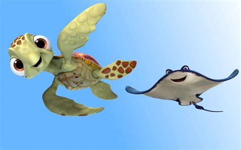 Finding Nemo Mr Ray And Crush Characters Finding Dory Crush Turtle