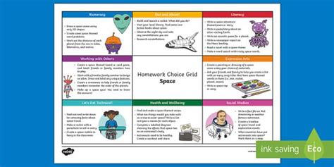 This Homework Grid Is Full Of Exciting Homework Ideas For Your Class To
