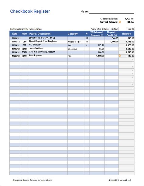 Maybe you would like to learn more about one of these? Free Excel Checkbook Register - Printable