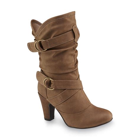 Twisted Women's Lillian Taupe Mid-Calf Slouchy Boot - Wide Width ...