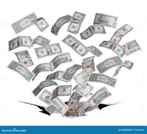 Dollar Bank Notes Falling In Black Hole Stock Images Image 28428664