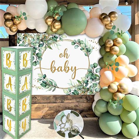 243 Pc Sage Green Baby Shower Decorations For Boy Or Girl