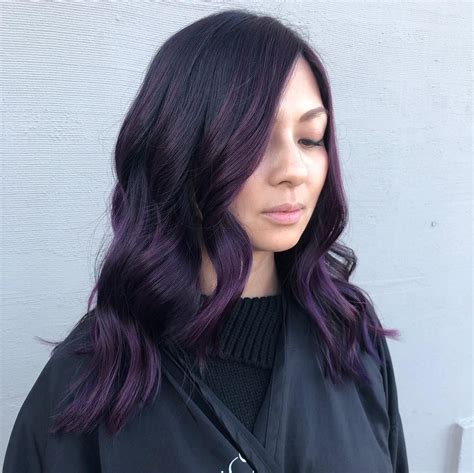 Dark Purple Hair Color Light Purple Hair Purple Balayage Black Hair