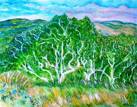 Iceland Birch Trees Painting By Nadiya Kochura Fine Art America