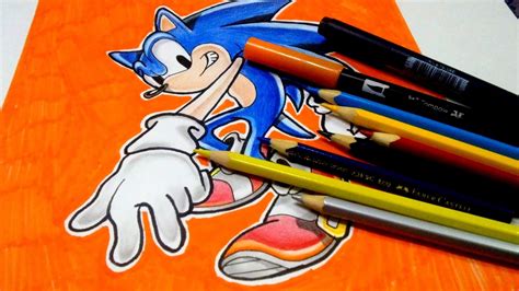 Dibujando A Sonic Speed Drawing Sonic How To Draw Youtube