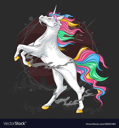 Unicorn Majestic Full Colour Royalty Free Vector Image