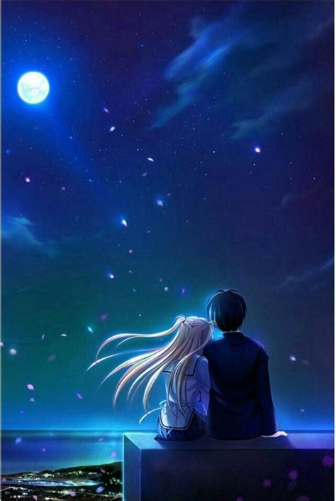 65 Aesthetic Romantic Night Sky Anime Wallpaper Allen Kayleah