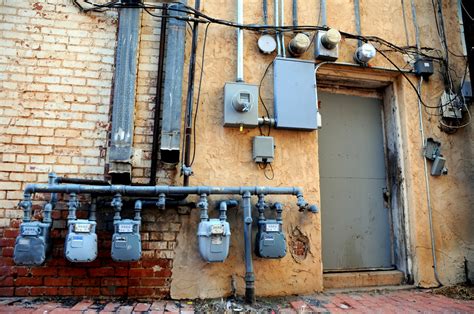 Gas Utility Meters Pipe Brick Wall Alley Lubbock Texas Ele Flickr