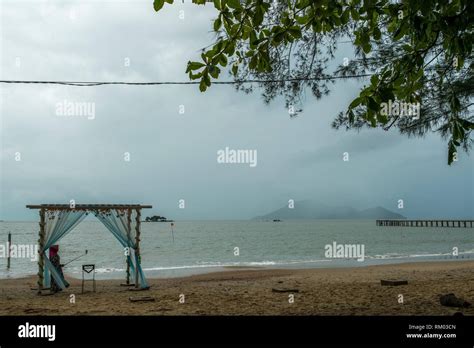 Pasir Panjang Long Beach Singkawang West Kalimantan Indonesia Stock