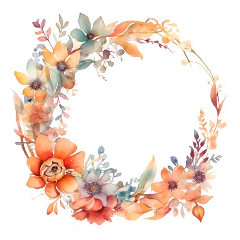 Watercolor Floral Frame With Blush Pink And Peach Flowers Perfect For