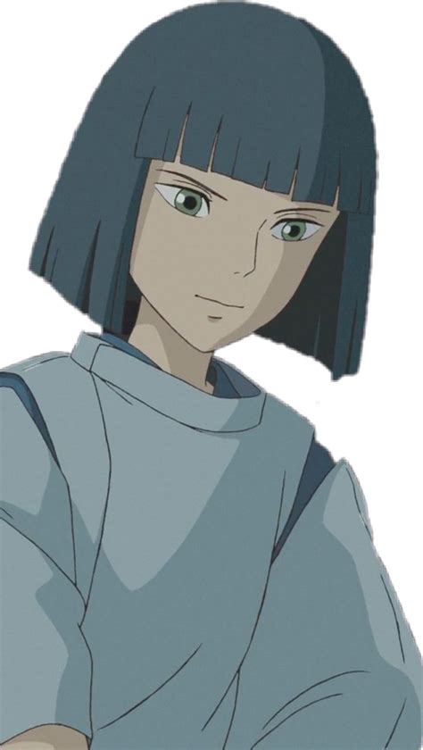 An Anime Character With Black Hair And Green Eyes Wearing A Blue T Shirt Is Looking At The Camera