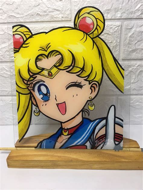 My Glass Painting Of Sailor Moon Anime Canvas Art Anime Canvas