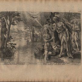 John The Baptist Baptism Of Jesus 1585 Set Of 2 Plates Historic