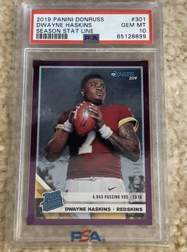 Panini Donruss Football Rated Rookie Dwayne Haskins Psa