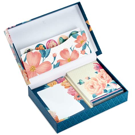 Buy Hallmark Stationery Set With Desk Organizer Floral 10 Blank Cards