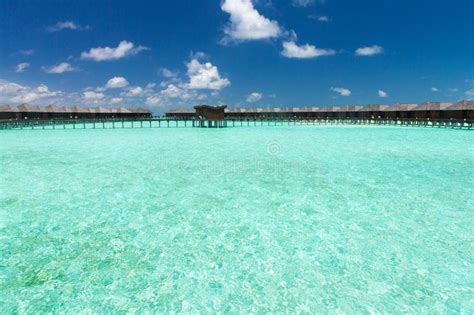 tropical maldives island with beach sea with water bungalows stock image image of beautiful