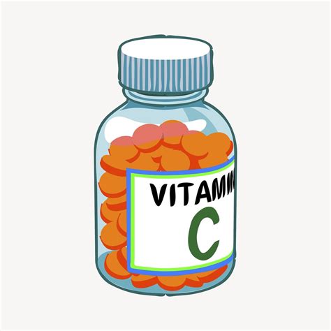 Vitamin C Bottle Clipart Health Free Vector Rawpixel
