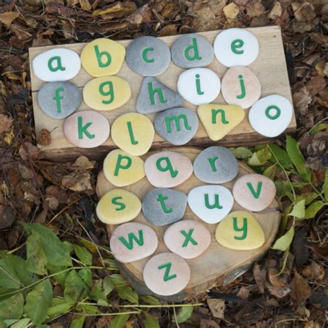 Jumbo Resin Pebbles Alphabet Muddy Faces