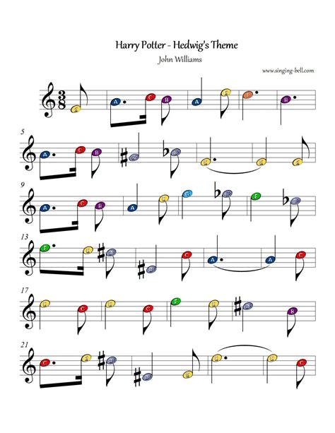 Harry Potter Hedwigs Theme For Glockenspiel Xylophone