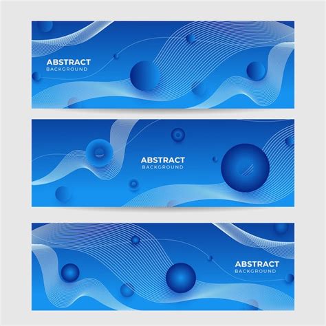 Premium Vector Set Of Blue Abstract Banner Background