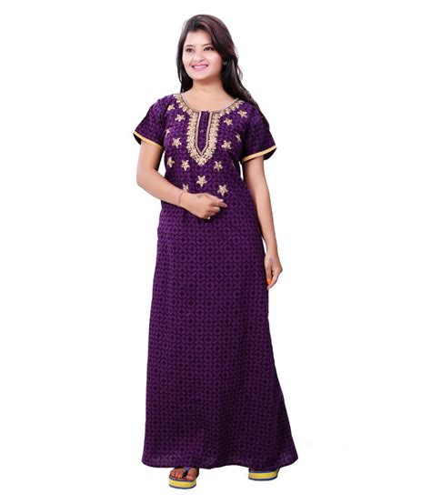 Buy Trundz Cotton Nighty And Night Gowns Purple Online At Best Prices In India Snapdeal