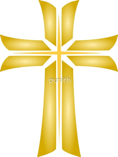 Golden Cross Christian Religious Symbol By Punith Redbubble
