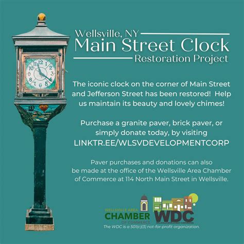 Historic Main Street Clock Fundraiser - THE WELLSVILLE SUN